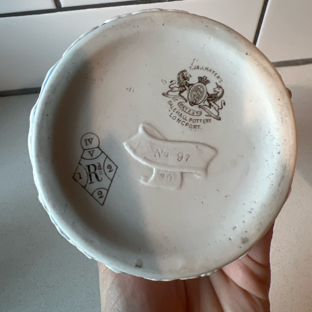 Antique Victorian T. & J. Mayer Dale Hall Staffordshire Relief Jug No.97 c.1870 - Picture 8 of 8